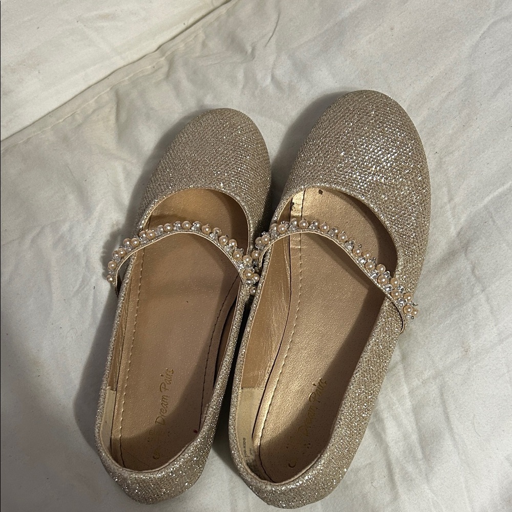 Dream Pairs Gold Glitter Kids Dress Shoes